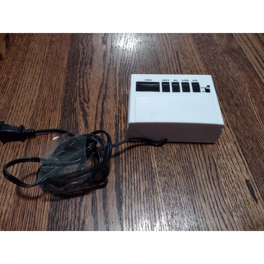 Vintage Equity Electronic Digital Alarm Clock Model 1010 Red LED Display White